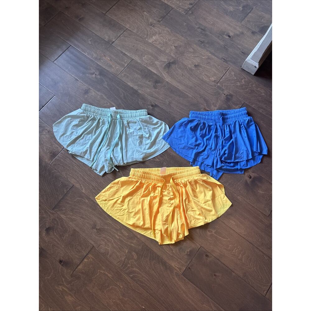 Girls Butterfly Shorts With Spandex Liner Tennis Preppy Dance Size M LOT OF 3